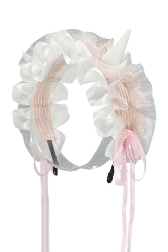 Headdress Maid Horns - Rosa Pastel