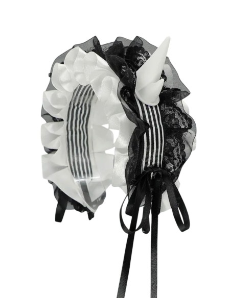 Headdress Maid Horns - Negro x Blanco