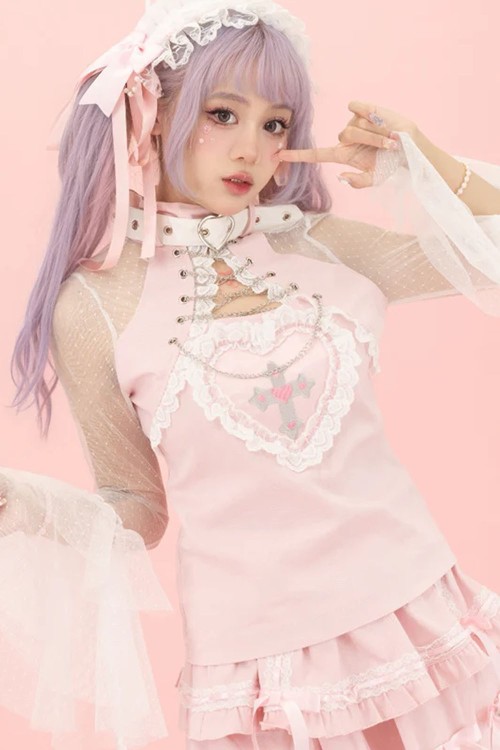 Pink Kiss Kill Top - ACDC RAG x Naomi