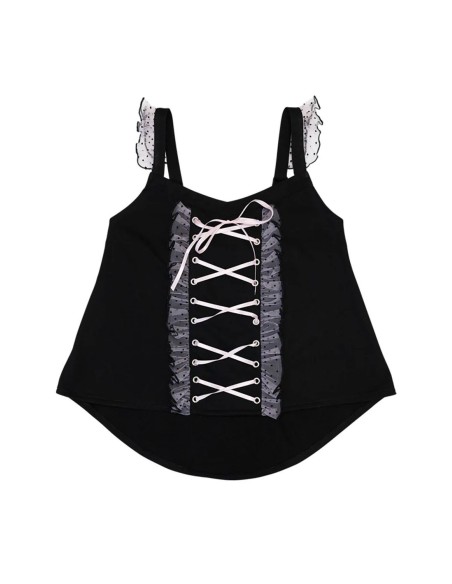Hangyo Usagi Camisole Top (All Purpose Bunny) - Black