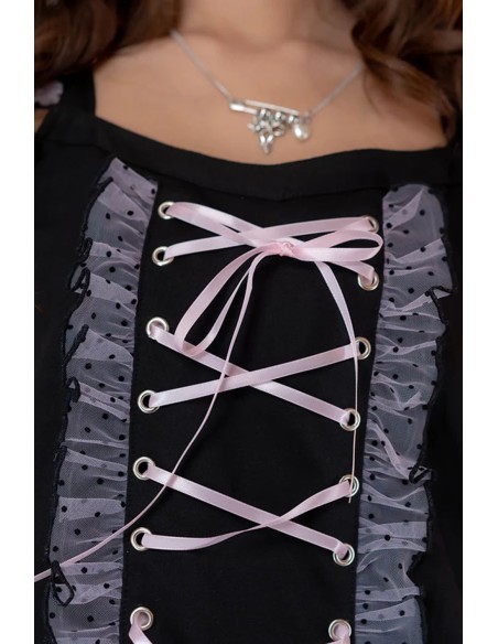 Hangyo Usagi Camisole Top (All Purpose Bunny) - Black