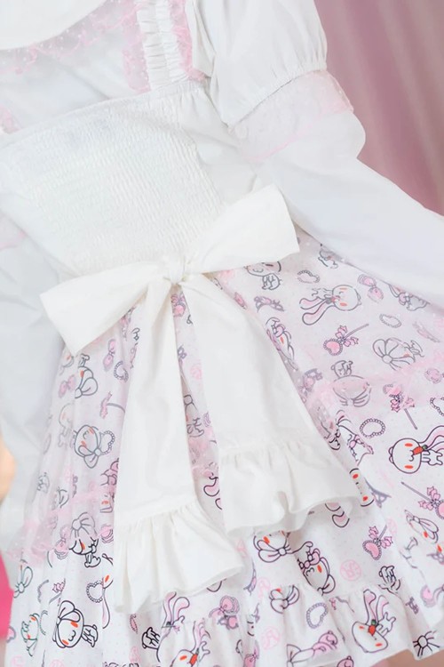 Hangyo Usagi (All Purpose Bunny) Strappy Dress - White