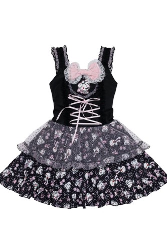 Hangyo Usagi (All Purpose Bunny) Strappy Dress - Black 2