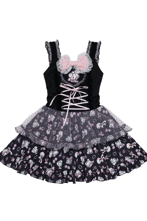 Hangyo Usagi (All Purpose Bunny) Strappy Dress - Black
