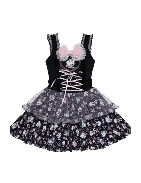 Vestido de Tirantes Hangyo Usagi (All Purpose Bunny) - Negro