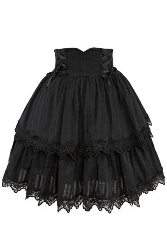 Old School Doll High Waist Skirt - Darkness Black (Madame Chocolat Exclusive)