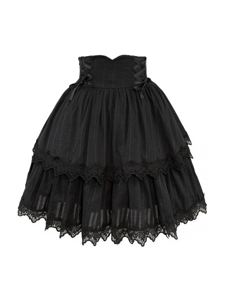 Old School Doll High Waist Skirt - Darkness Black (Madame Chocolat Exclusive)