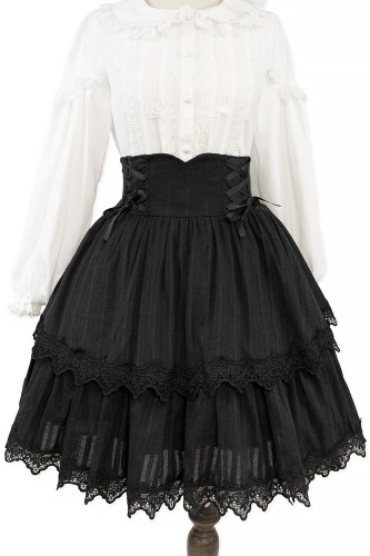 Old School Doll High Waist Skirt - Darkness Black (Madame Chocolat Exclusive) 2