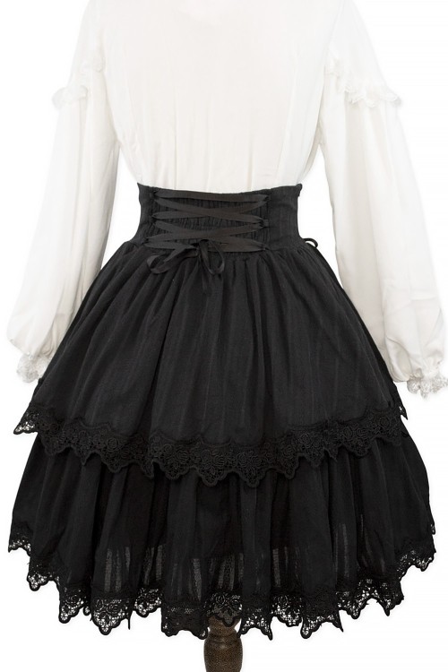 Old School Doll High Waist Skirt - Darkness Black (Madame Chocolat Exclusive)