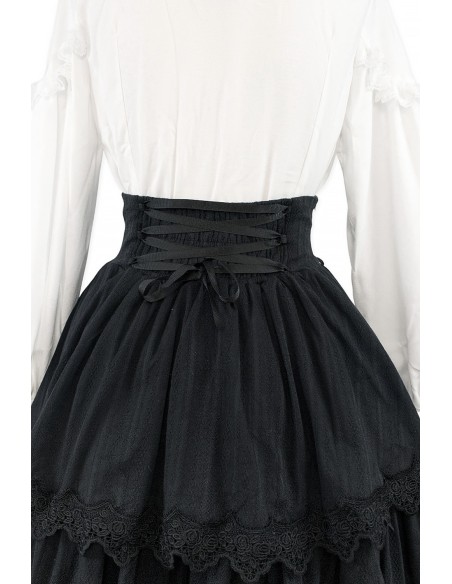 Old School Doll High Waist Skirt - Darkness Black (Madame Chocolat Exclusive)