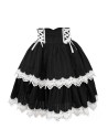 Falda de Cintura Alta Old School Doll - Old School Black & White (Exclusivo Madame Chocolat)