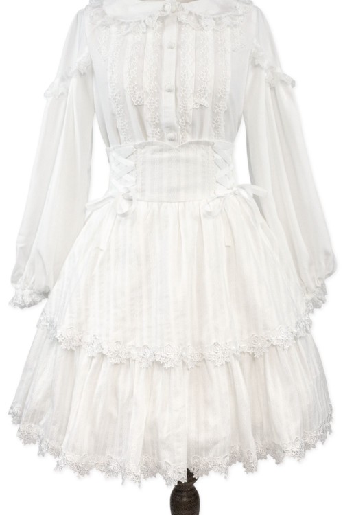 Old School Doll High Waist Skirt - Heavenly White (Madame Chocolat Exclusive)