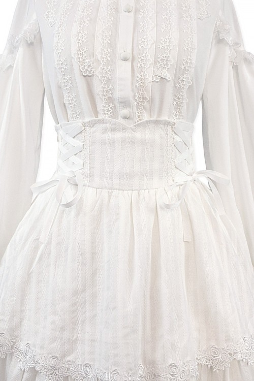 Falda de Cintura Alta Old School Doll - Heavenly White (Exclusivo Madame Chocolat)