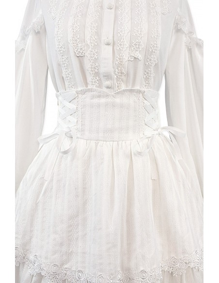 Falda de Cintura Alta Old School Doll - Heavenly White (Exclusivo Madame Chocolat)