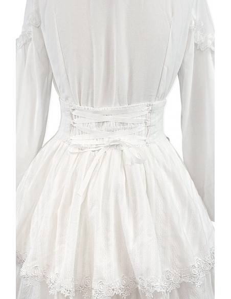 Falda de Cintura Alta Old School Doll - Heavenly White (Exclusivo Madame Chocolat)