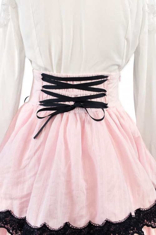 Old School Doll High Waist Skirt - Princess Pink x Black (Madame Chocolat Exclusive)