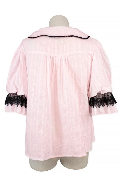Little Doll House Lolita Blouse - Pink x Black (Madame Chocolat Exclusive Colorway)