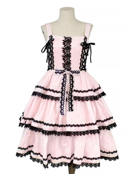 Vestido JSK Three Layer Cake - Princess Pink x Black (Color Exclusivo Madame Chocolat)