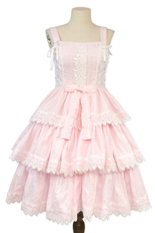 Vestido JSK Three Layer Cake - Princess Pink x White (Color Exclusivo Madame Chocolat)