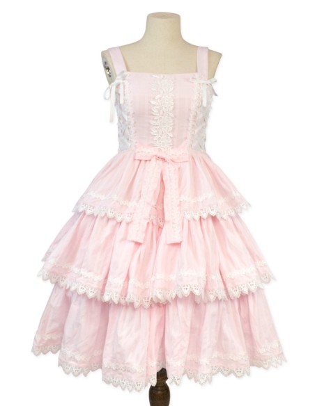 Vestido JSK Three Layer Cake - Princess Pink x White (Color Exclusivo Madame Chocolat)