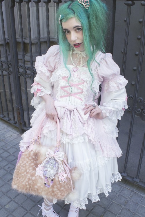 Antique Doll Gothic OP Dress - Princess Pink x White (Madame Chocolat Exclusive)
