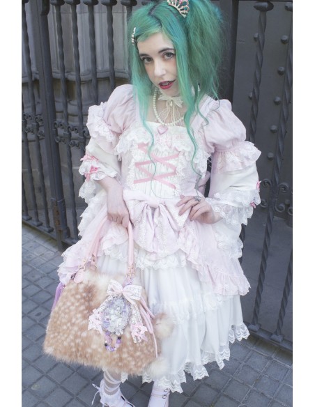 Antique Doll Gothic OP Dress - Princess Pink x White (Madame Chocolat Exclusive)