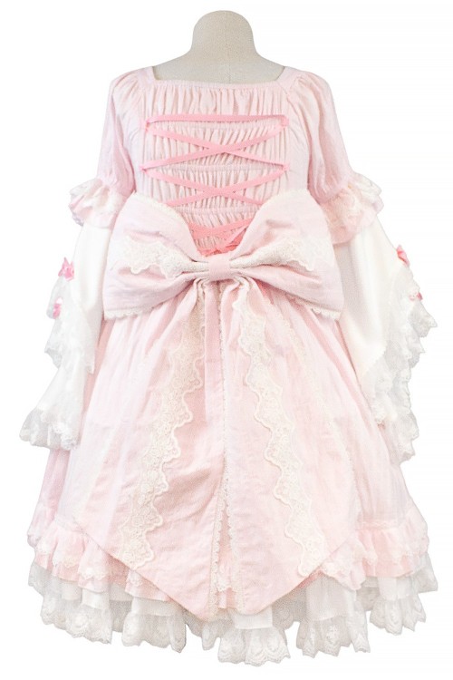 Antique Doll Gothic OP Dress - Princess Pink x White (Madame Chocolat Exclusive)