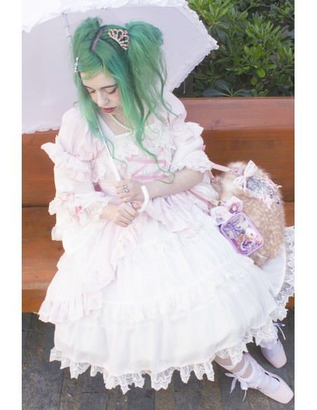 Antique Doll Gothic OP Dress - Princess Pink x White (Madame Chocolat Exclusive)