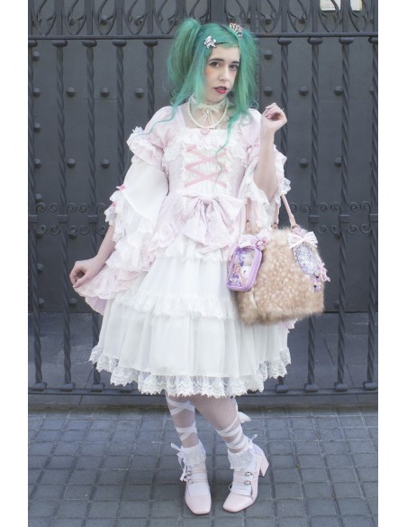 Antique Doll Gothic OP Dress - Princess Pink x White (Madame Chocolat Exclusive)