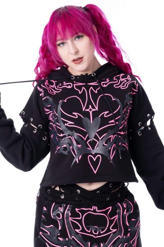 Thornchant Sweatshirt Black x Fuchsia - Heartless