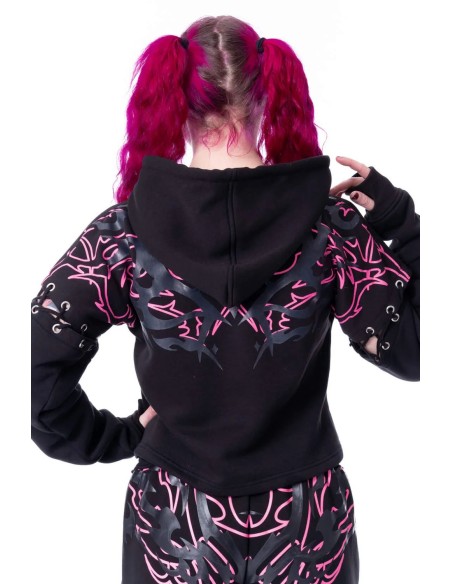 Sudadera Thornchant Negro x Fucsia - Heartless