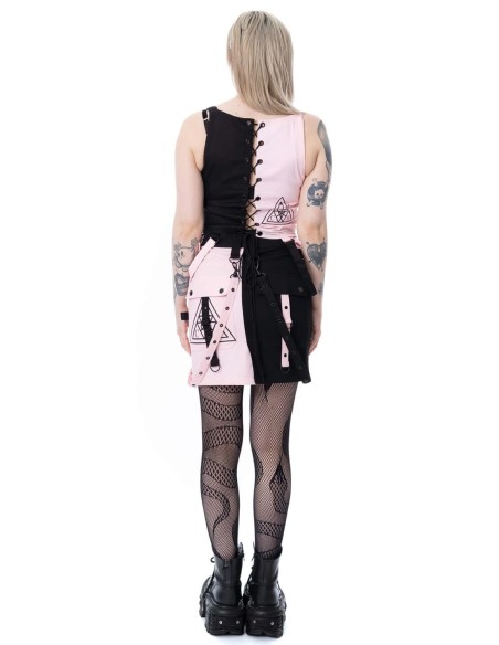 Mini Falda Veil and Void Negro x Rosa - Chemical Black