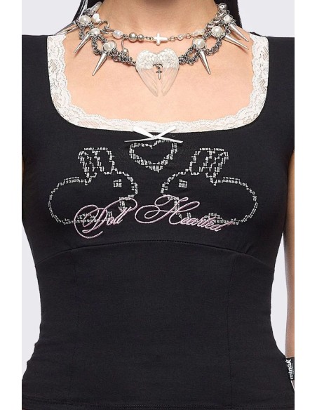 Baby Tee Doll Hearted T-shirt - Minga London