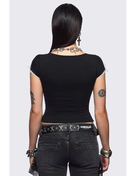 Camiseta Baby Tee Doll Hearted - Minga London