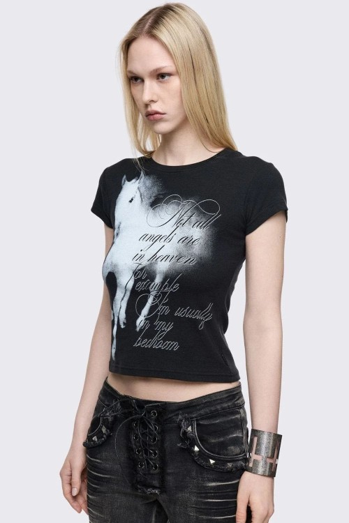 Camiseta Baby Tee Wingless Angel  - Minga London