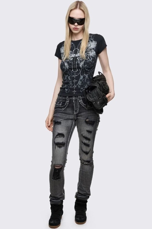 Baby Tee Winged Cross T-shirt - Minga London