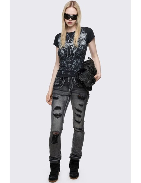 Camiseta Baby Tee Winged Cross - Minga London