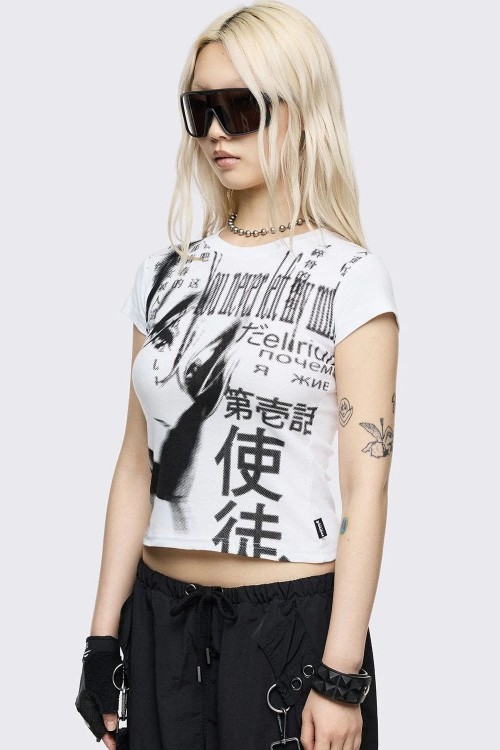 Camiseta Baby Tee Mind Glitch - Minga London