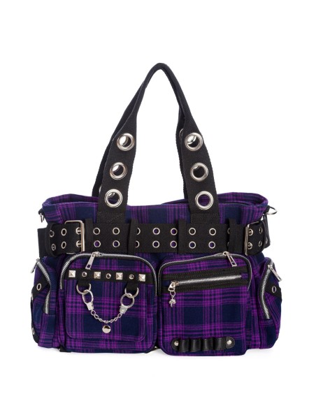 Bolso de Tartán Camdyn en Lila - Banned