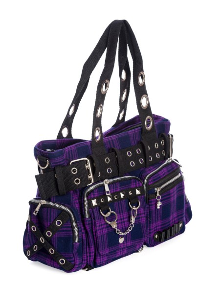 Bolso de Tartán Camdyn en Lila - Banned