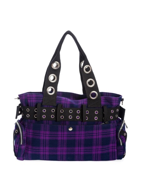 Bolso de Tartán Camdyn en Lila - Banned