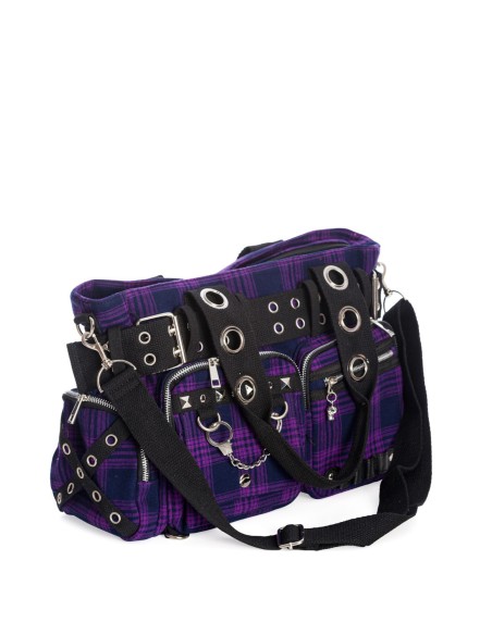 Bolso de Tartán Camdyn en Lila - Banned