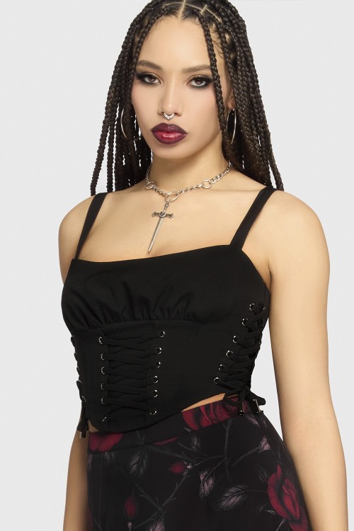 Top Fawnelle Lace Up - Killstar