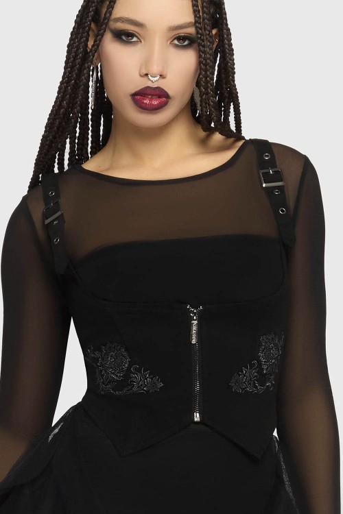 Gaia Adorned Underbust Top - Killstar