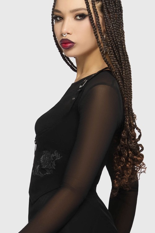 Gaia Adorned Underbust Top - Killstar