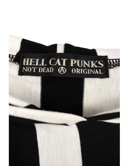 [2nd hand] Oversized Striped T-shirt Welcome to My Nightmare - Hell Cat Punks