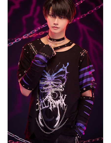 Top con Manguitos Fallen Butterfly en Lila - Jill Punk