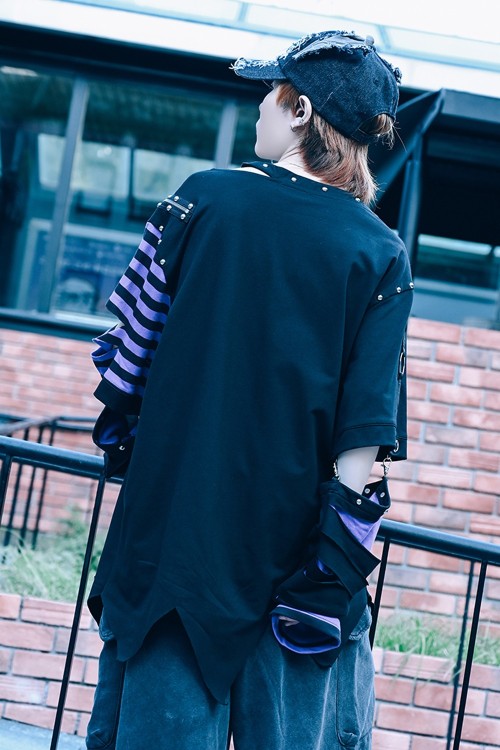 Top con Manguitos Fallen Butterfly en Lila - Jill Punk