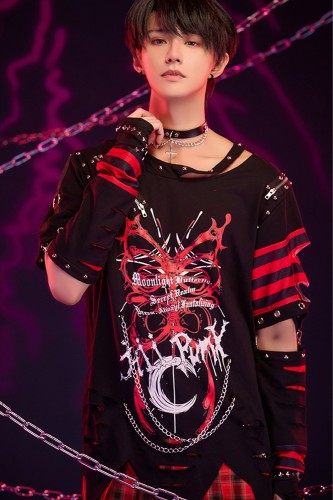 Top con Manguitos Fallen Butterfly en Rojo - Jill Punk