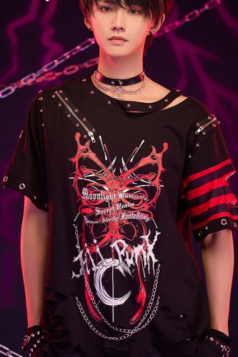 Fallen Butterfly Top with Armwarmers in Red - Jill Punk 2